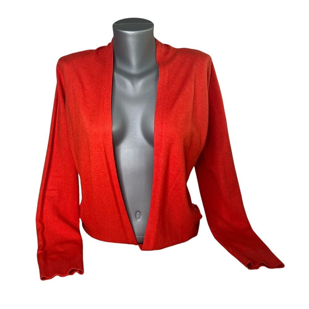Cyrus Women’s Red Orange Open Cardigan Duster Top Size Small